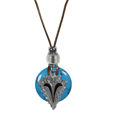 Arrowhead Adjustable Cord Necklace with Turquoise Colored Disc